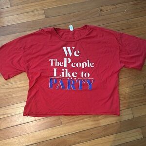 Red, white and blue crop top